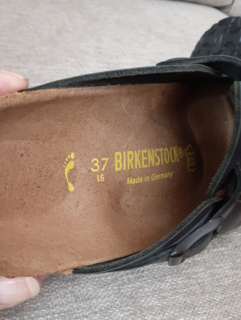 Birkenstock Black Leather Clog with Buckle Detail - Picture 5 of 9
